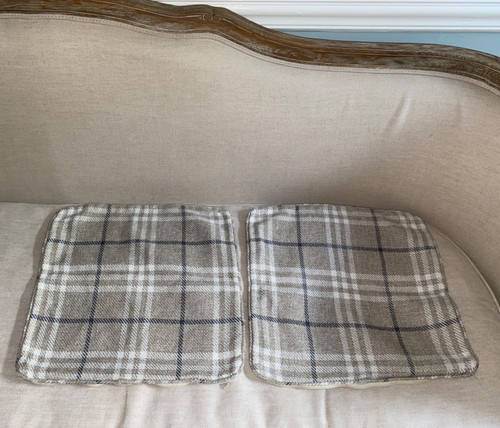 Pair tartan checked - wool, blend